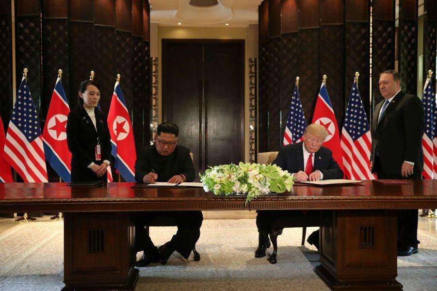Sommet Kim Jong-Un-Donald Trump à Singapour. Kim-Jong-un-Donald-Trump-declaration-2
