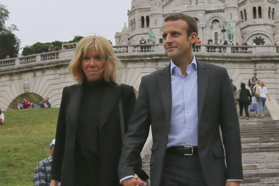Brigitte Trogneux (57) et Emmanuel Macron (38)