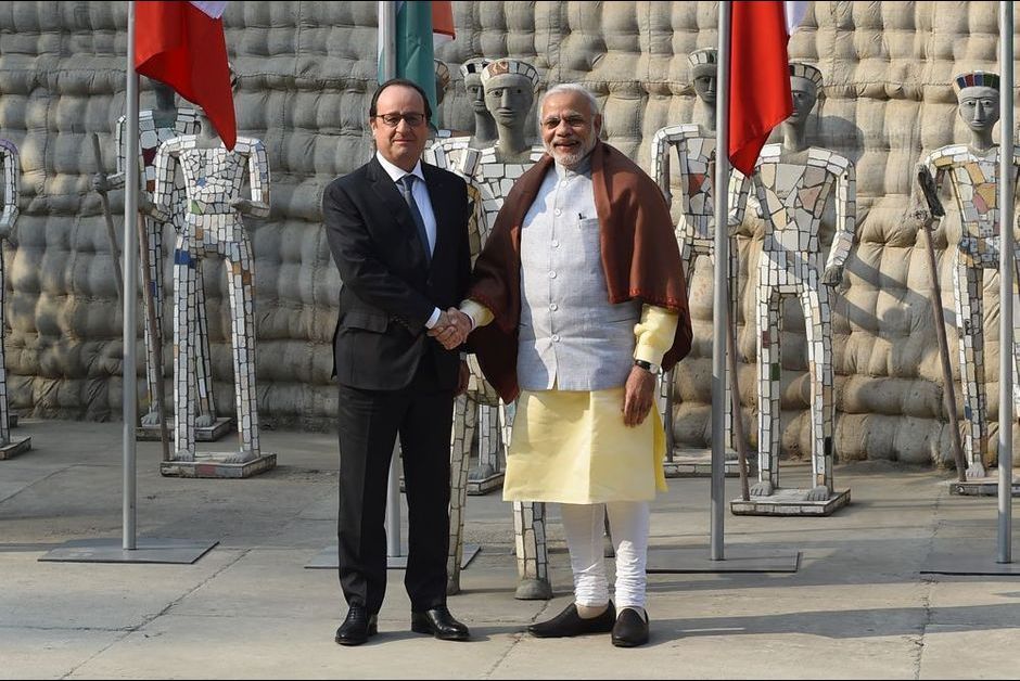 François Hollande avec le Premier ministre indien, Narendra Modi