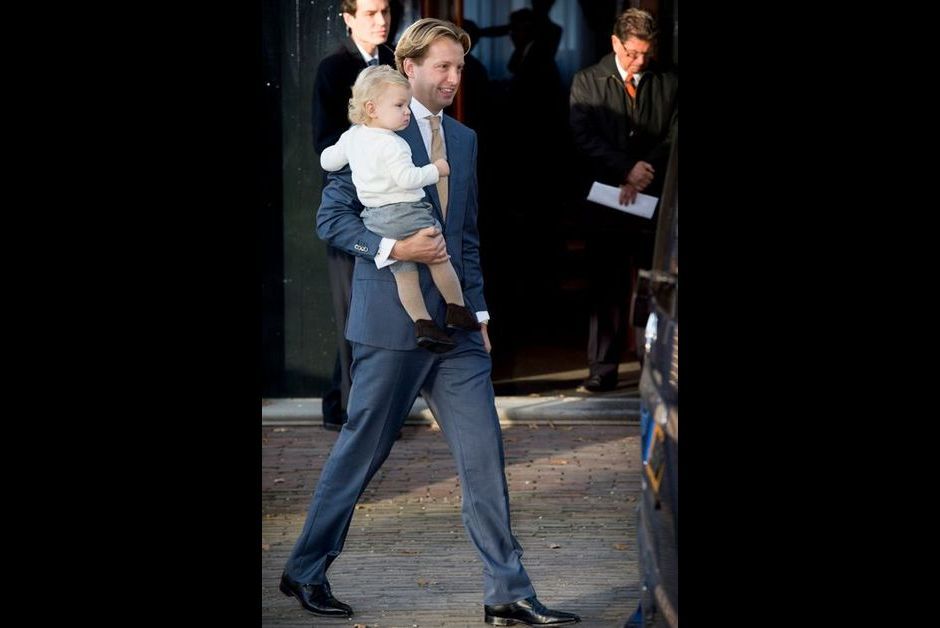 Le prince Floris et son fils Willem Jan à Apeldoorn, le 9 novembre 2014